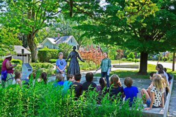 students on a walking tour